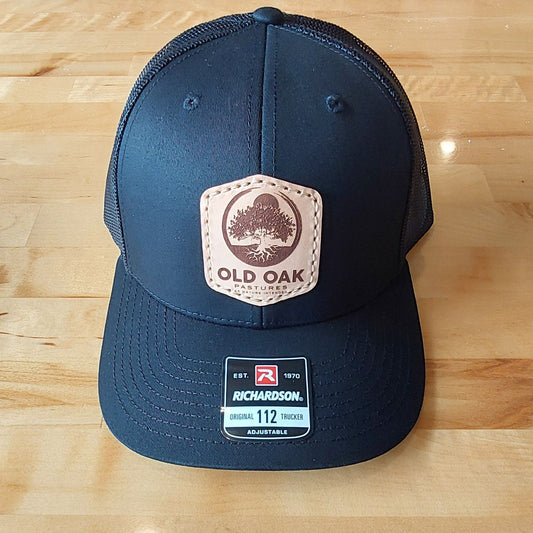 Hand-Stitched Leather Patch Snapback Hats